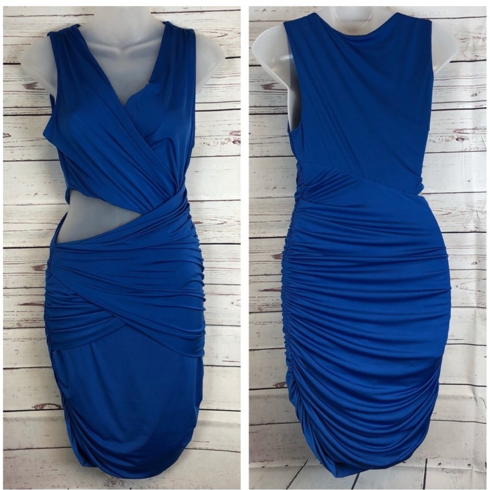 BeBe Cut-out Ruched Mini Dress - Picture 2 of 3